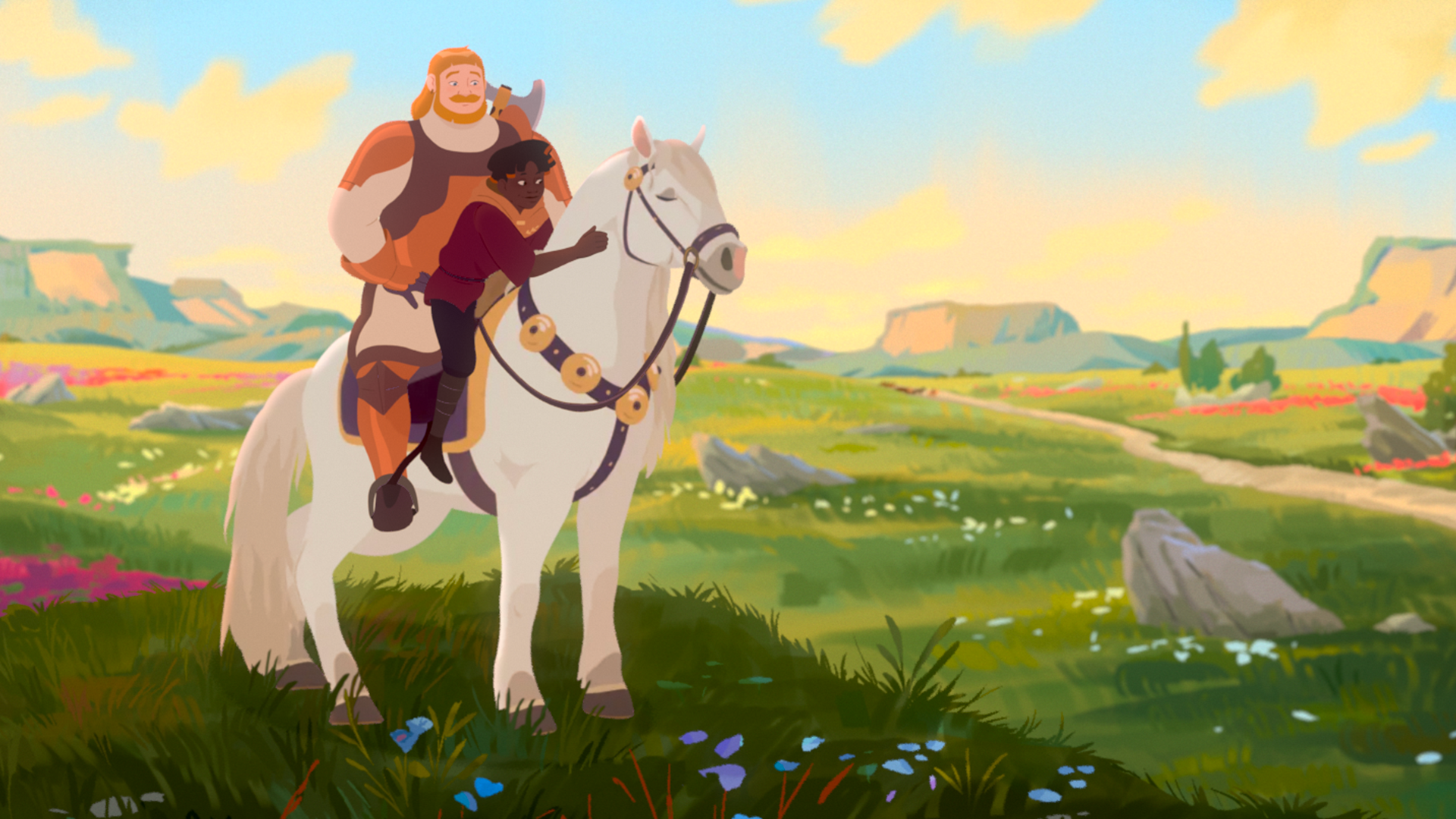 La Quête d'Ewilan — Bjorn et Salim à cheval dans Gwendalavir